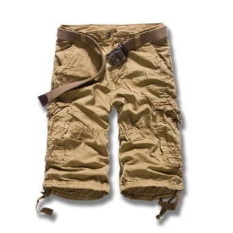 Cotton Shorts Summer Men Fashion Loose (Brown)  
