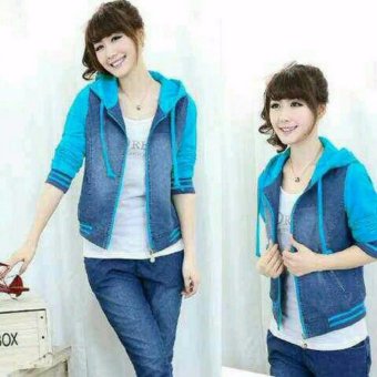 COUPLELOVER-JAKET WANITA CHERRY BIRU  