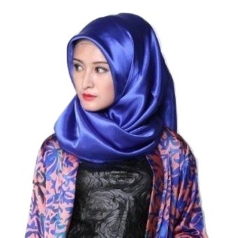 Crosse Mara Hijab - Jilbab Pashmina - Satin Premium – Admiral - Biru  
