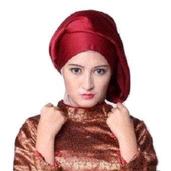 Crosse Mara Hijab - Jilbab Persegi - Satin Premium - Wine - Merah Tua  