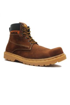 Cut Engineer Safety Boots Wing Suede Leather Brown  