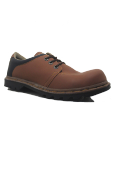 Cut Engineer Safety Low Boots Strong Leather - Cokelat  