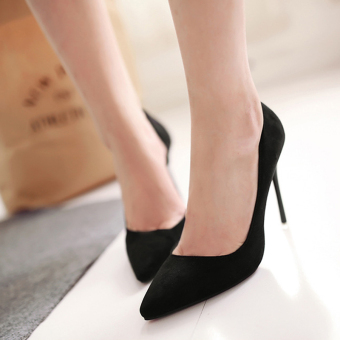 Cut Outs Stiletto Spring Black Suede Sexy Party Women Pumps 2016  