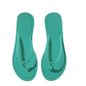 Cute 1x Pair Ladies Flip Flops Weave Lake Blue Sandals Thongs  