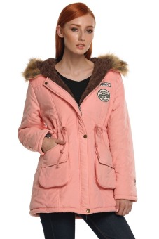 Cyber ANGVNS Women Winter Thicken Warm Hooded Packable Down Jacket Coat ( Pink )  