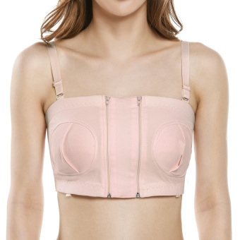 Cyber Arshiner Adjustable Strap Breastfeeding Hands-Free Breastpump Bra ( Pink ) - intl  