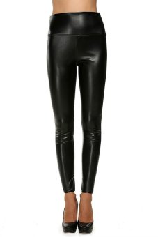 Cyber Avidlove Women Fashion Faux Leather High Waist Leggings Skinny Pants (Black)  