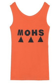 Cyber Fashion Women O-Neck Sleeveless T Shirt Slim Letter Print Casual Tank Tops Summer ( Orange )  