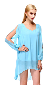 Cyber Fashion Women's Casual Loose Dress ( Light Blue )  