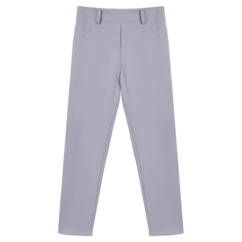 Cyber Finejo Ladies High Elastic Waist Stretch Solid Slim Casual OL Long Pants Trousers (Grey)  
