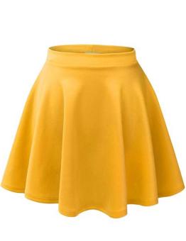 Cyber Korea Lady Fashion Casual Pleated Skirt (Yellow) - intl  