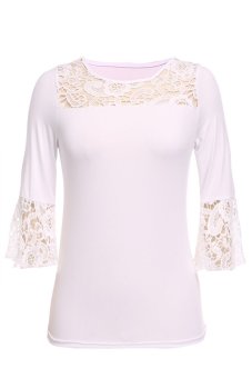 Cyber Lady Women's Casual New Fashion O-neck Sexy Tops Blouse ( White )  