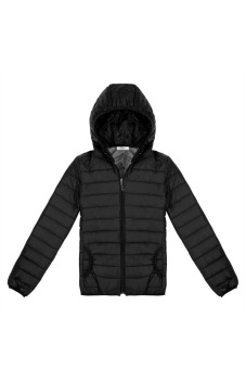 Cyber Meaneor Stylish Ladies Women Casual Solid Padded Coat Down Jacket Hoodie Zipper Pocket Outerwear ( Black ) (Intl)  
