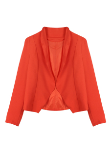 Cyber Stylish Women Casual Long Sleeve Career Small Cardigan Blazer Suit Outwear (Orange)  