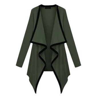 Cyber Women's Asymmetric Cape Poncho Top Cardigan Long Sleeve Coat Blouse Sweater(ArmyGreen)  
