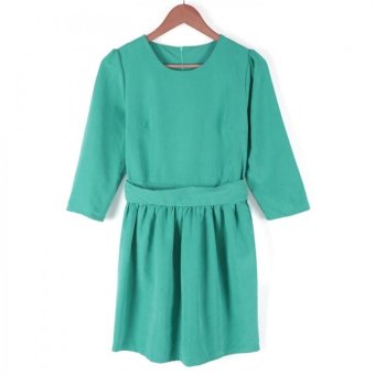 Cyber Women's Ladies Three Quarter Sleeve Slim Fitting Casual Evening Cocktail Party Dress (Green)  