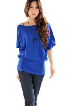 Cyber Women's Off Shoulder Blouses Shirt (Blue)  