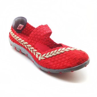 Cyntia Sepatu Anyaman 551 - Merah  