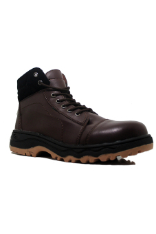 D-Island Shoes Safety Boots Iron Leather - Dark Brown  