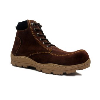 D-Island Shoes Safety Boots Mens Rocky Suede Leather Brown  