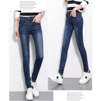 Dark Blue Womens Jeans Feminino Casual Skinny Slim Push Up Jeans Fashion Women Denim Jeans Womens Clothes Jean Femme - intl  