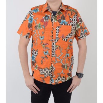 De Voile Batik Fashion Pria Modern Nadya Man Tshirt (Tangerine)  