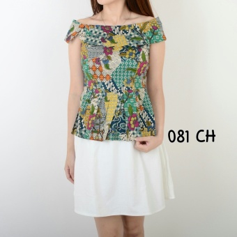 De Voile Batik Fashion Wanita Modern Sabrina Pinata Top (Green)  