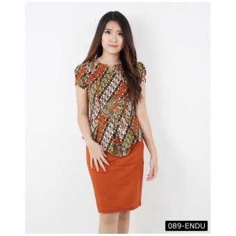 De Voile Batik Fashion Wanita Modern Twotone Sv Selena (Brown)  