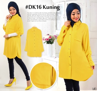 DeKaCo Baju Atasan Tunic Muslim Elegan DK016 Kuning  