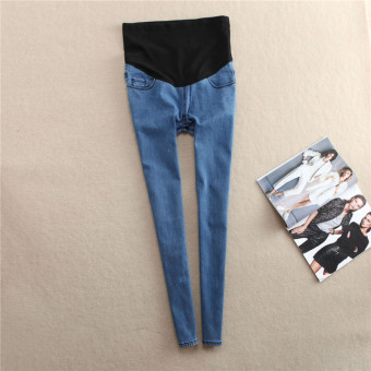 Denim Maternity Skinny Belly Jeans Adjustable High Waist - intl  