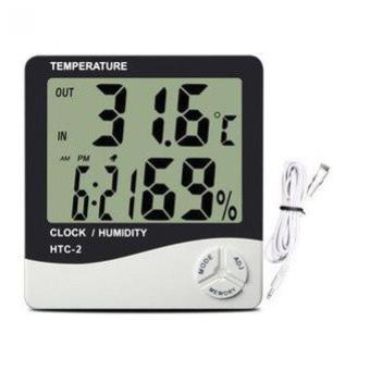 Digital Multifunction Temperature- Humidity Meter With Clock Alarm- Date- Week Calender - Htc-2 / Hygrometer Thermometer Jam  