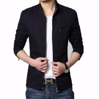 Distro Fashion Blazer Jaket Pria Casual Style Zipper - Hitam  