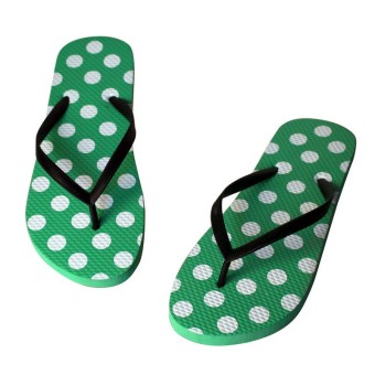 Dots Print Slip-on Flip Flops (Green)  