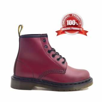 Dr. Martens 101 6-Eyelet Boot - Sepatu Pria - Merah  
