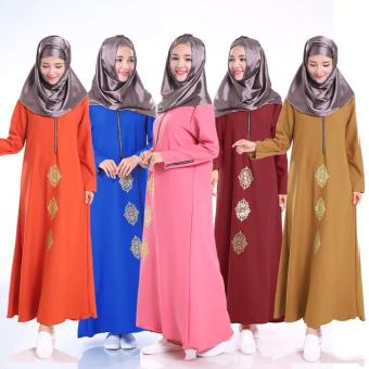 Dress of the Muslims ladies' robe Middle East Robe Dresses(Brick red) - intl  