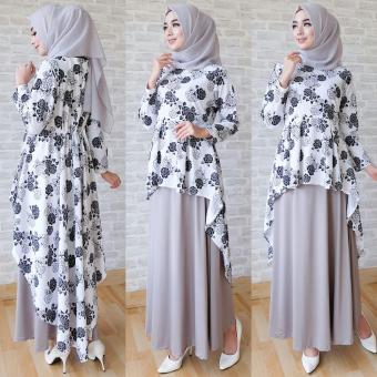 Dress waffle rok jersey jilbab fit XL 011481  