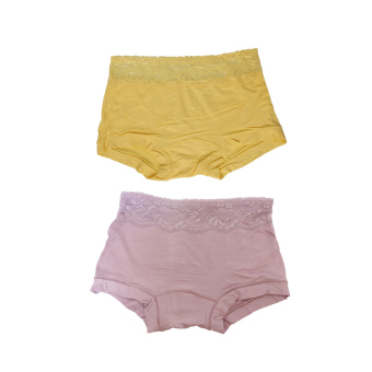 EELIC 1739 Celana Dalam Wanita, 2 Pcs Warna Ungu Dan Kuning Muda, Desain Renda Halus, Bahan Berkualitas 1. Bahan Lembut  