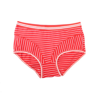 EELIC 9939 Celana Dalam Wanita, Warna Merah Maroon, Motif Bergaris-garis  