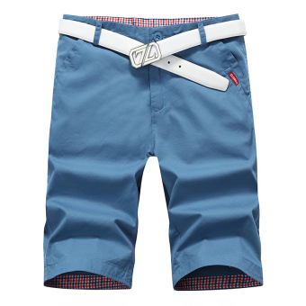 EGC 2016 Summer men's casual shorts Men slim pants cotton beach pants(Light Blue) - intl  