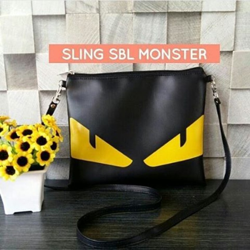 EL PIAZA Monster Yellow Clutch Bag - Sling Bag Tas Genggam / Tas Slempang / Tas