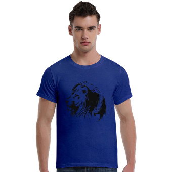 Elegant Lion Cotton Soft Men Short T-Shirt (Blue)   
