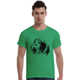 Elegant Lion Cotton Soft Men Short T-Shirt (Olive)   