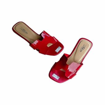 Ellen Grosir - Sandal Flat Wanita ST.05 (Merah Maroon)  