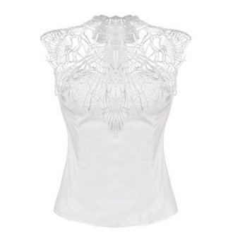 Embroidery Lace Tank Tops (White)  