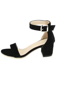 ENMAYER Ankle Strap High Heels Sandals (Black) - intl  