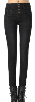 EOZY Fashion Women's Skinny Slim Stretch Denim Jeans Pants Trousers (Black) - intl  