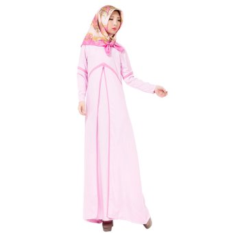 EOZY New Fashion Women Lady Muslim Wear Muslim Robes Islam Style Female One-piece Dresses Free Size (Pink)  