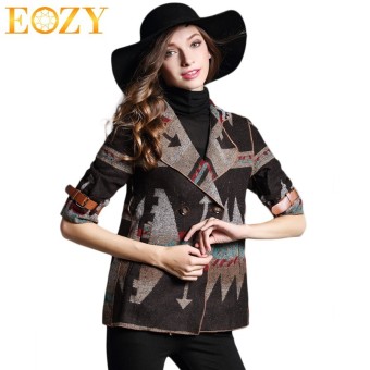 EOZY Trendy Ladies Women Casual Half Sleeve Double-breasted Coat Blazer Jacket Outerwear Tops Size S-XL (Multicolor)  