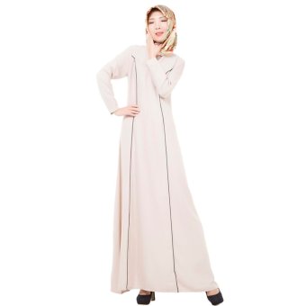 EOZY Trendy Women Muslim Wear Muslim Robes Islam Style Female Long Sleeve Maxi One-piece Dresses Free Size (Grey)  