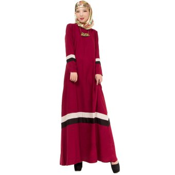 EOZY Women Muslim Wear Muslim Robes Islam Style Female Long Sleeve Solid Color One-piece Dresses Free Size (Orange)  